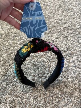 Sunday State Multicolor Crochet Headband - Black Base